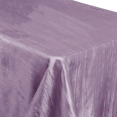 Taffeta Rectangle Tablecloth 90"x132" Violet Amethyst with Accordion Crinkle Design - Seamless Finish