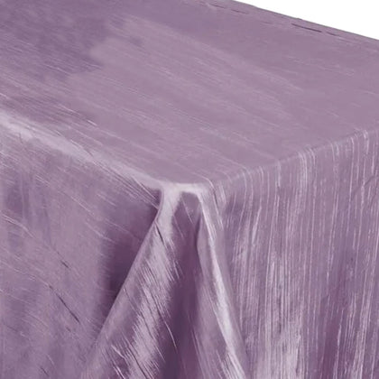 Taffeta Rectangle Tablecloth 90"x132" Violet Amethyst with Accordion Crinkle Design - Seamless Finish
