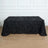 Black ruffled tablecloth on a rectangular table