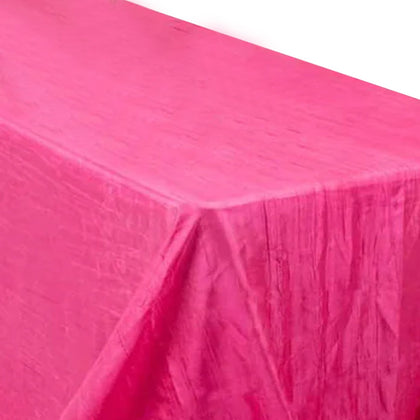 Taffeta Rectangle Tablecloth 90"x156" Fuchsia with Accordion Crinkle Design - Seamless Finish