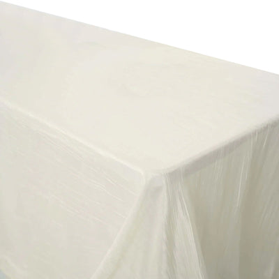 Taffeta Rectangle Tablecloth 90"x156" Ivory with Accordion Crinkle Design - Seamless Finish