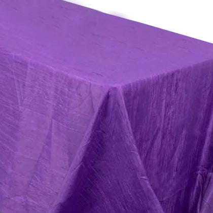 Taffeta Rectangle Tablecloth 90"x156" Purple with Accordion Crinkle Design - Seamless Finish