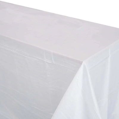 Taffeta Rectangle Tablecloth 90"x156" White with Accordion Crinkle Design - Seamless Finish for Upscale Occasions