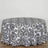 Black and white damask print tablecloth for round tables.