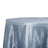 Blue satin tablecloth on a round table