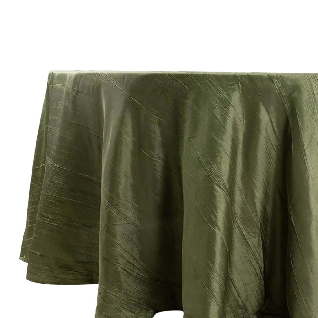 Olive green tablecloth draped elegantly on a table