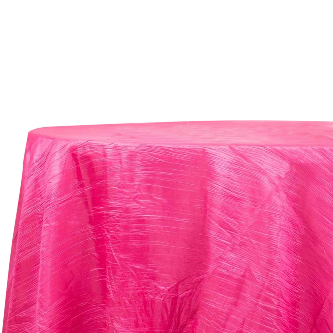 Pink tablecloth with a textured finish on a white background.