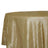 Gold tablecloth with a textured finish on a round table.