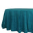 Teal round tablecloth with a textured finish.