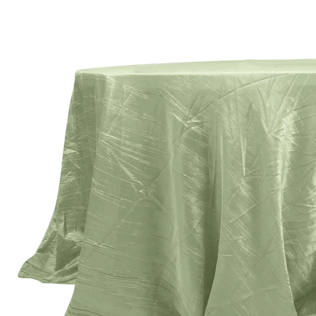 Green tablecloth with textured finish on a plain background