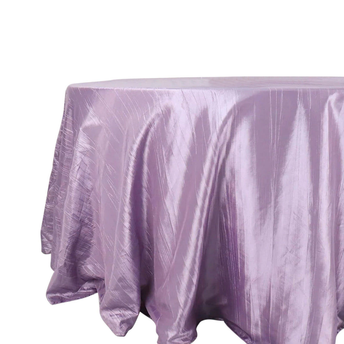 Lavender tablecloth with a smooth, shiny finish