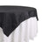 Black tablecloth with textured design, elegantly draped over a white table. 