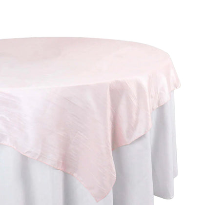 Taffeta Table Overlay 72"x72" Blush - Accordion Crinkle Table Topper
