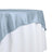 Blue satin tablecloth draped elegantly over a white table 