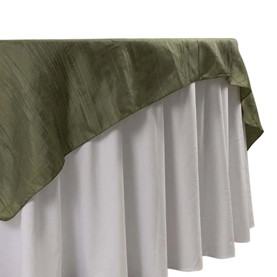 Taffeta Table Overlay 72"x72" Dusty Sage Green - Accordion Crinkle Table Topper
