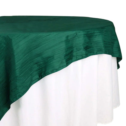 Taffeta Table Overlay 72"x72" Hunter Emerald Green - Accordion Crinkle Table Topper