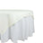 Round white tablecloth with a textured design on a plain background. 