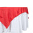 Red tablecloth draped over a white table, showcasing elegant fabric texture. 