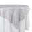 Silver satin tablecloth draped elegantly over a round table 