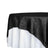 Black tablecloth draped over a white table, showcasing elegant texture. 