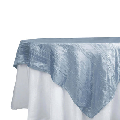 Taffeta Table Overlay 90"x90" Dusty Blue - Accordion Crinkle Table Topper