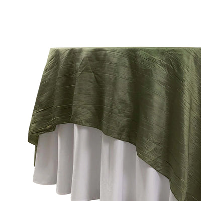 Taffeta Table Overlay 90"x90" Dusty Sage Green - Accordion Crinkle Table Topper