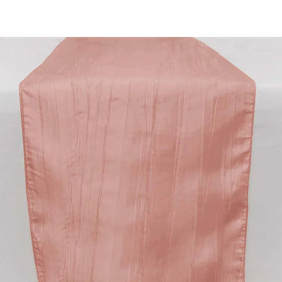 Taffeta Table Runner 12"x108" Dusty Rose - Accordion Crinkle Table Linen