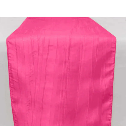 Taffeta Table Runner 12"x108" Fuchsia - Accordion Crinkle Table Linen