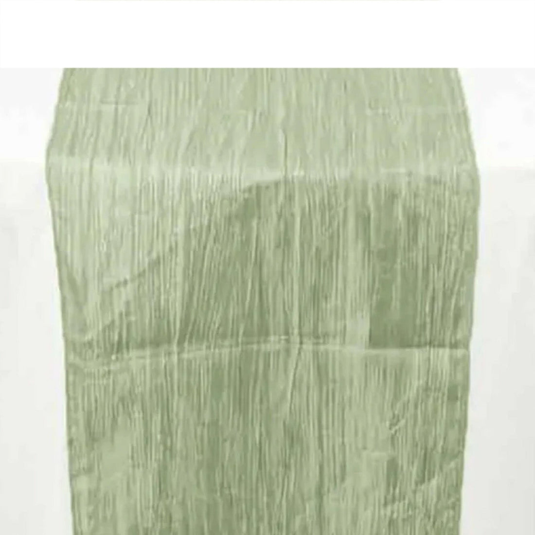 Green textured table runner on a plain backdrop