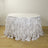 White ruffled table skirt for events and parties