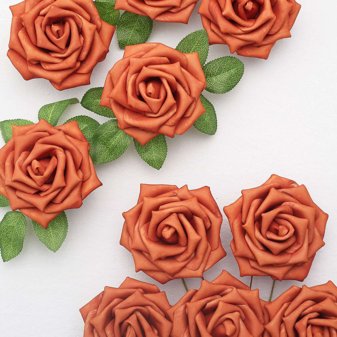 24 Terracotta Artificial Roses with Stem | eFavormart