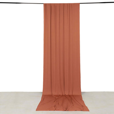 Terracotta (Rust) 4-Way Stretch Spandex Backdrop Drape Curtain, Wrinkle Free Event Divider Panel with Rod Pockets - 5ftx14ft