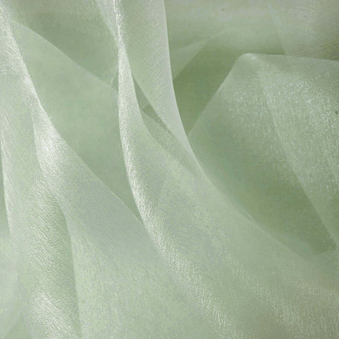 Sheer green chiffon fabric