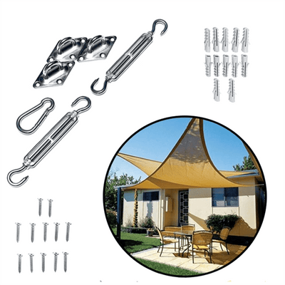 Triangle Stainless Steel Sun Shade Sail Installation Hardware Kit