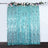 Turquoise sequin backdrop with floral accents for events and photography.