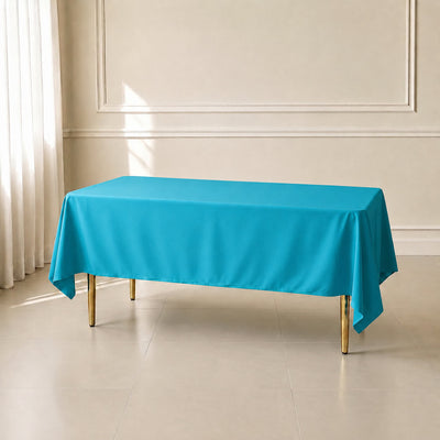 Polyester Rectangle Tablecloth 60"x102" Turquoise - Wrinkle-Resistant Finish