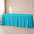 Turquoise polyester rectangle tablecloth 90"x156" with seamless finish.