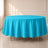 Turquoise round polyester tablecloth, 108 inches, durable and stain-resistant.