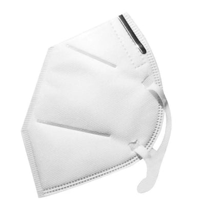 White disposable face mask with adjustable nose clip