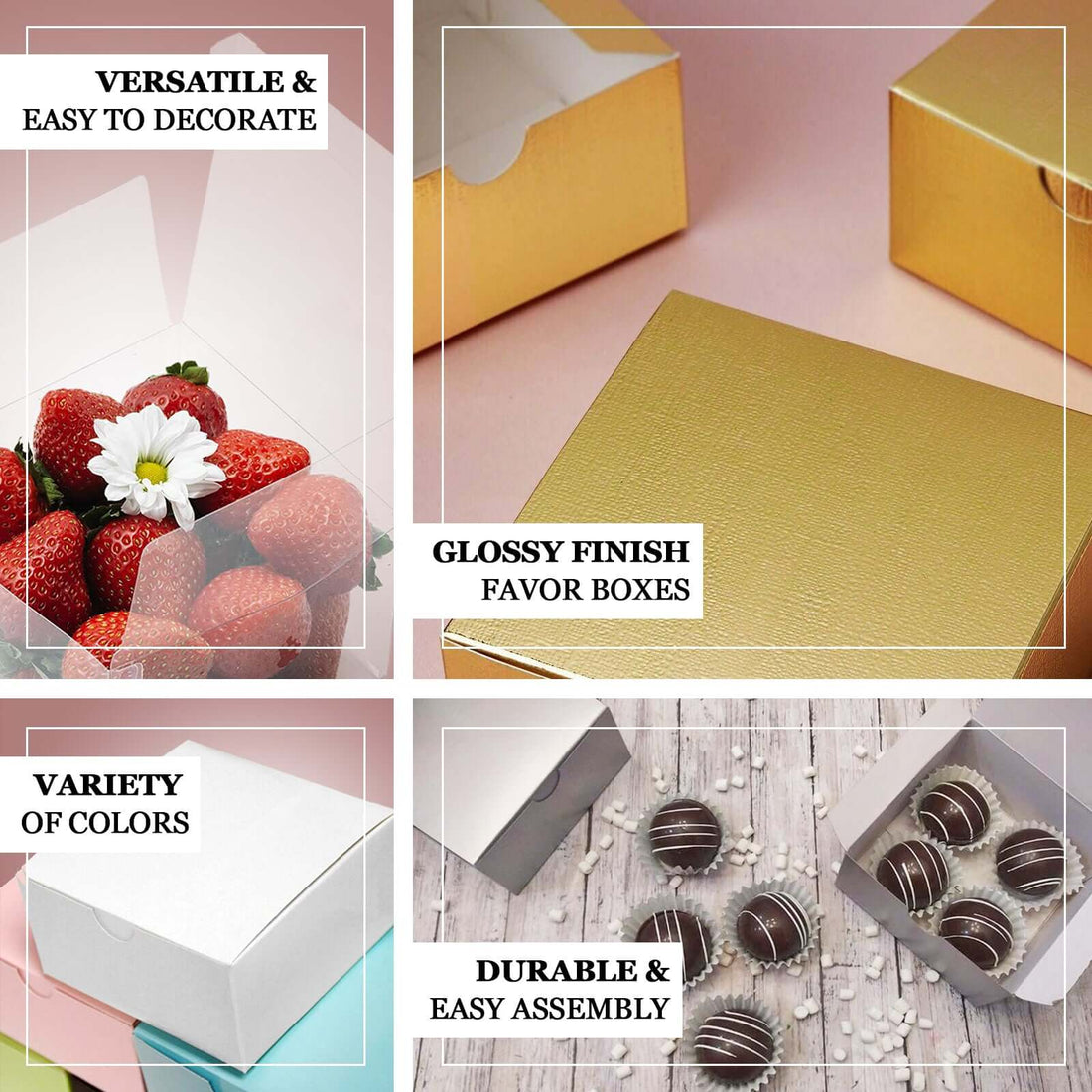 100-Pack Turquoise 4x4x2 Cake Boxes | eFavormart