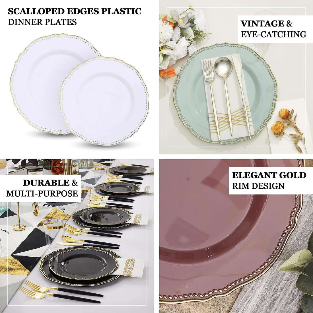 Plastic Scalloped Dinner Plates 9