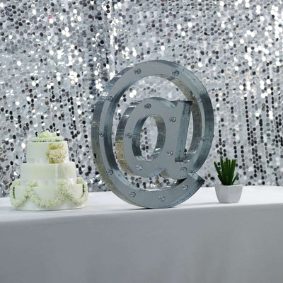 Vintage Galvanized Metal Marquee Symbol "@" Light Cordless With 16 Warm White LED 20"