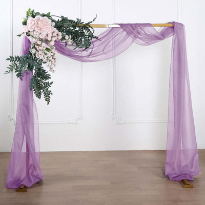 Violet Amethyst Sheer Organza Wedding Arch Draping Fabric, Long Curtain Backdrop Window Scarf Valance 18ft