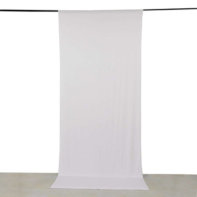 White 4-Way Stretch Spandex Backdrop Drape Curtain, Wrinkle Free Event Divider Panel with Rod Pockets - 5ftx12ft
