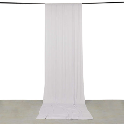 White 4-Way Stretch Spandex Backdrop Drape Curtain, Wrinkle Free Event Divider Panel with Rod Pockets - 5ftx14ft