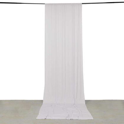 White 4-Way Stretch Spandex Backdrop Drape Curtain, Wrinkle Free Event Divider Panel with Rod Pockets - 5ftx14ft