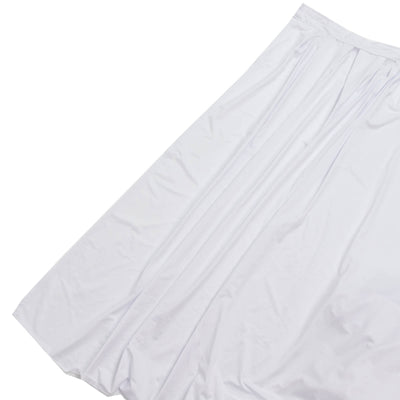 White long skirt with pleated fabric on a plain background#whtbkgd