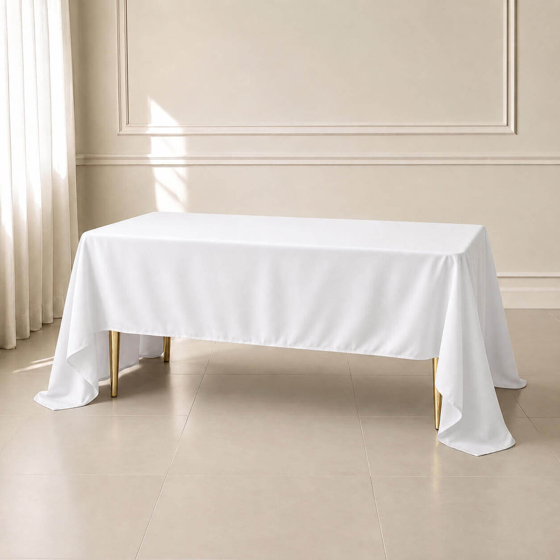 white rectangle tablecloth 60x126 inch