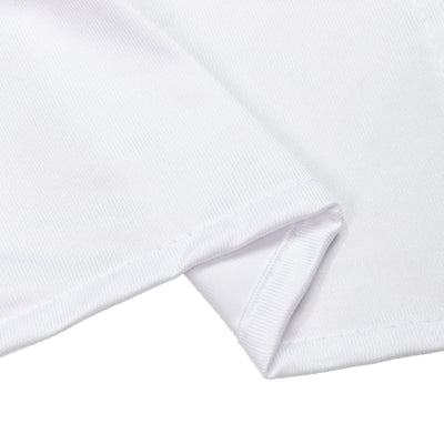 White ribbed fabric close-up texture and folded hem detail