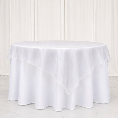 10 Pack Organza Table Overlay 72"x72" White - Sheer Table Topper